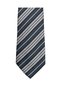 Blue White Striped Gray Men's Tie – 8 cm Wide - 5