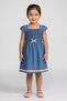 Toddlers Girl Textured Dress, Washed Blue