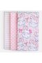 Finet Pink Patterned Sheet Set 80x80cm 3 pcs