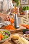 8 Inch 3 Section Steel Funnel Grater with Wooden Bamboo Handle Non-Slip Silicone Base - 4