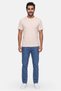 Men Crew Neck Short Sleeve Textured T-shirt, Beige - 2