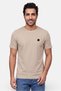 Men Crew Neck Short Sleeve Brand Logo T-Shirt, Dark Beige