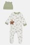 Toddlers Boy 2 Pcs Graphic Print Romper With Beanie, Multicolor - 2
