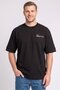 Men Crew Neck Short Sleeve Brand Logo T-Shirt, Black