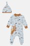 Toddlers Boy 2Pcs Long Sleeve Bodysuits With Hats, Multicolor - 2