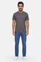Men Crew Neck Short Sleeve Embroidered Logo T-Shirt, Grey - 2