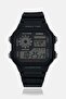 Men AE1200WH1AVDF Silicone Digital Watch 42 mm, Black