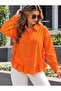 Orange flounced shirt - 2