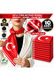 10-Piece Turkish Flag Patterned Premium Scarf Tie Set – Shiny Stylish Fabric – Hidden Stitched Edge