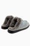 Tisha Genuine Leather Gray Suede Fur Women's Slippers with Lace Detail - 6