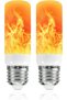 مصباح LED بتأثير اللهب، قطعتان، 3 أوضاع إضاءة، مصباح وامض بتأثير النار 5 واط E27 للفراء