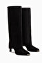 Petra Black Suede Women's Boots with Removable Heel Detail - 5