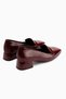 Verna Burgundy Patent Leather Crocodile Detailed Women's Heeled Shoes - 6