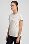 Women Sportswear Fit Short Sleeve Training T-Shirt, Beige - 5