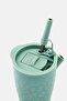 Allover Print Ceramic Tumbler With Straw 590ml, Sage Green - 3