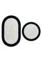 Eclipse Series Plush Textured Jute Framed 2-Piece Oval Floor Mat Set - Non-Slip Base