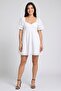 Women Solid Mini Dress, White - 2