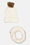 Women 2 Pieces Knitted Scarf And Beanie Set, White