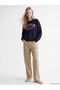 Ozmarka New Season Navy Blue Los Angeles Printed Women's Thick Sweatshirt - 2