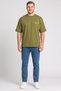 Men Crew Neck Short Sleeve Brand Logo T-Shirt, Green - 2