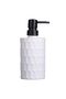 White Plastic Dispenser with Cellular Pattern for Liquid Soap 410ml