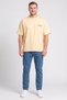 Men Crew Neck Short Sleeve Embroidered Logo T-Shirt, Beige - 2