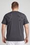 Men Fitted Fit Short Sleeve Brand Logo Training T-Shirt, Grey - 4