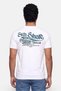 Men Crew Neck Short Sleeve Brand Logo T-Shirt, White - 4