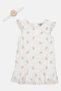 Toddlers Girl 2 Piece Embroidered Dress With Headband, White - 2