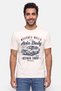 Men Round Neck Short Sleeve Graphic Print T-shirt, Cream