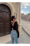 Black Backless Degaje Basic Crop - 2
