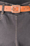 Women's Black Winter High Waist Belted Pocket Accessory Detailed Denim Trousers - 5