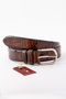Tan Shiny Fine Pattern Crocodile Leather Belt 3.5 cm - 4