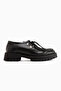 Trudy Black Lace-Up Thick Sole Women's Loafer - 2