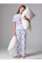 Özmarka New Season Blue Printed Girls' Pajama Set