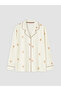 Özmarka New Season Ecru Shirt Collar Patterned Women's Pajama Set - 6
