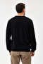 Black Crew Neck Regular Fit Cotton Basic Sweatshirt - 7