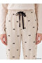 Seray New Season Black Women's Pajama Bottoms with Elastic Waist, 2-Piece Set - 5