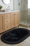 Luna Series Plush Textured Oval Mat 60X100 cm - Non-Slip Wide Bath Mat with Jute Edges - 2