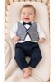 Baby Boy Mevlüt and Special Occasion Set – Stylish Set with Bow Tie and Buttoned Vest 0-3 / 3-6 Months