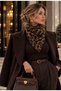 Leopard Patterned Women's Neck Collar Boucle Knit Soft Textured Winter Neck Scarf - 4