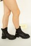 1630 Eren Shoes&Bag Genuine Leather Rubber Band Detailed Casual Thick Sole Comfortable Women's Boots Real Leather Skin Black - 4
