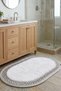 Luna Series Plush Textured Oval Mat 50X80 cm - Non-Slip Washable Bathroom Mat with Jute Edges - 2