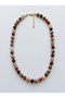 Natural Stone Necklace with Carnelian, Pink Quartz, and Dalmatian Jasper Detail - 2