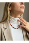 Natural Stone Necklace with Carnelian, Pink Quartz, and Dalmatian Jasper Detail - 4