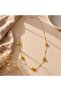 Kly-1071 Yellow Jade Natural Stone Long Necklace with Gold Chain |   Eos Collective - 6