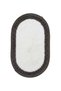 Luna Series Plush Textured Oval Mat 40X60 cm - Non-Slip Bathroom and Door Mat with Jute Edges