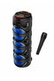 Blue Led Lighting Mobile Party Speaker with Mic and Remote Control with Wheels - 3