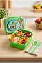 3-Compartment Leak-Proof Kids Lunch Box - Food Container with Sauce Compartment - Kids Lunch Box - Nut Compartment Lunch Box Jungle Life - 4