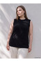 Ozmarka New Season Black Large Size Crew Neck Women's Tunic
